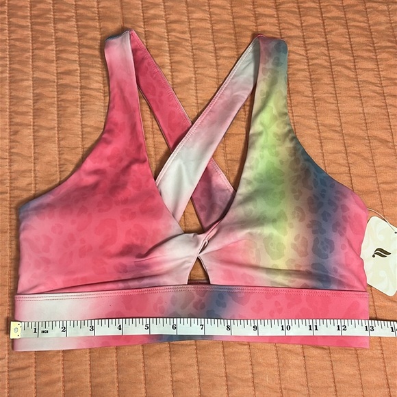 NWT Fabletics Oasis Twist Sports Bra Ombre Leopard Small - Picture 3 of 7